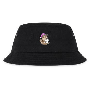 Eichhörnchen Müde Ausschlafen Schlafen Mädchen - Kinder Bucket Hat - Schwarz - Vorne