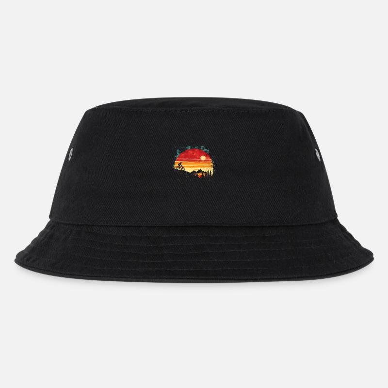 Vintage Mountainbiking - Kinder Bucket Hat - Schwarz