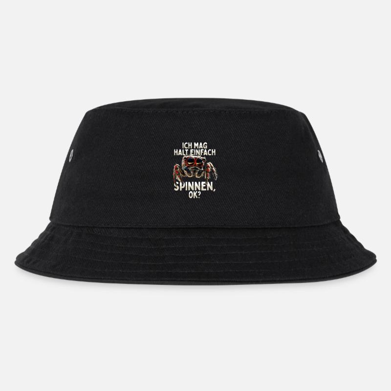 Spinne Springspinne Vogelspinne Mag Halt Spinnen - Kinder Bucket Hat - Schwarz