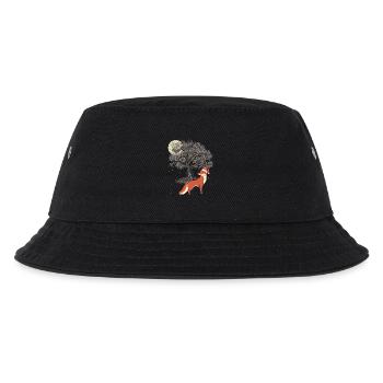 winter, snow, fox, wilderness, nature, forest animals, foxes - Kids’ Bucket Hat - black - Front