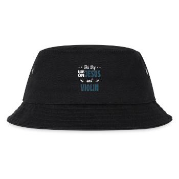 Dieser Junge lebt von Jesus und Violinen - Kinder Bucket Hat - Schwarz - Vorne