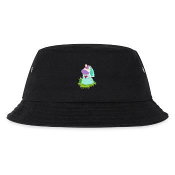 Einhorn Braut Herz Hochzeit - Kinder Bucket Hat - Schwarz - Vorne