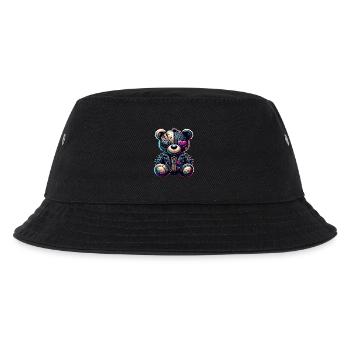 Punk Emo Plush Teddy Bear - Kids’ Bucket Hat - black - Front
