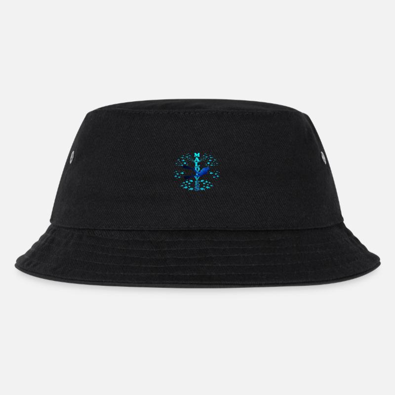 Malediven Blau Maldives Blue - Kinder Bucket Hat - Schwarz