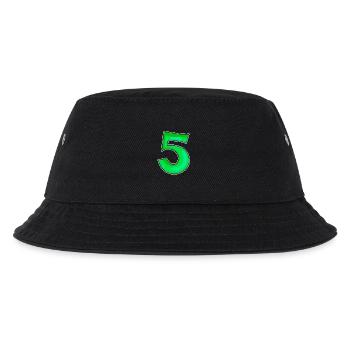 Number 5 Number Green - Kids’ Bucket Hat - black - Front