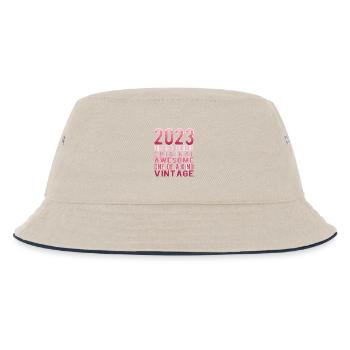 Limited Edition seit 2023 Geburtstag Vintage 2023 - Kinder Bucket Hat - Natur/Navy - Vorne