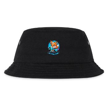 Musiker Fuchs DJ - Kinder Bucket Hat - Schwarz - Vorne