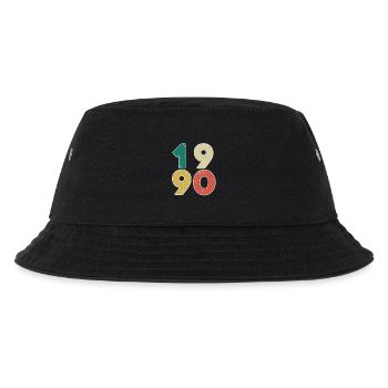 1990 - Jahrgang 1990 - Baujahr 1990 - Kinder Bucket Hat - Schwarz - Vorne