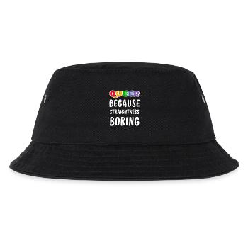 Queer, weil Geradlinigkeit langweilig - Kinder Bucket Hat - Schwarz - Vorne