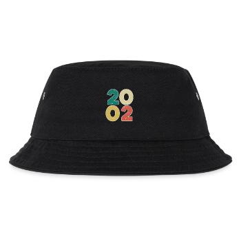 2002 - Jahrgang 2002 - Baujahr 2002 - Kinder Bucket Hat - Schwarz - Vorne