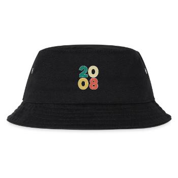2008 - Jahrgang 2008 - Baujahr 2008 - Kinder Bucket Hat - Schwarz - Vorne