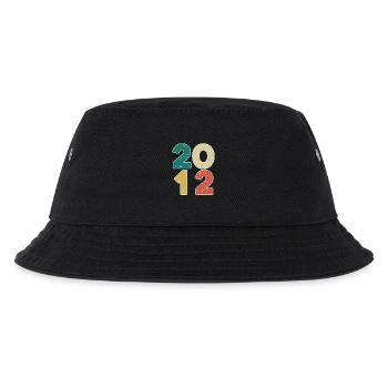 2012 - Jahrgang 2012 - Baujahr 2012 - Kinder Bucket Hat - Schwarz - Vorne