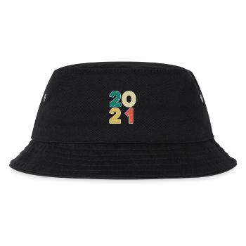 2021 - Jahrgang 2021 - Baujahr 2021 - Kinder Bucket Hat - Schwarz - Vorne