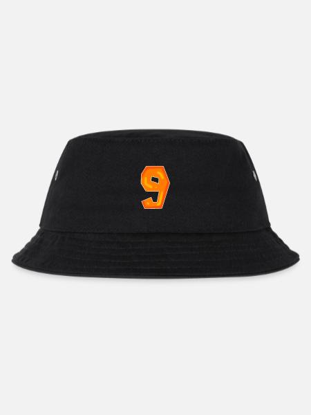 Zahl 9 - Neun - 9 Motiv Orange - Kinder Bucket Hat - Schwarz