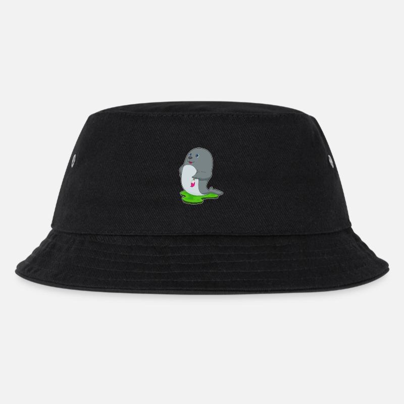 Seehund Maler Pinsel Malen - Kinder Bucket Hat - Schwarz