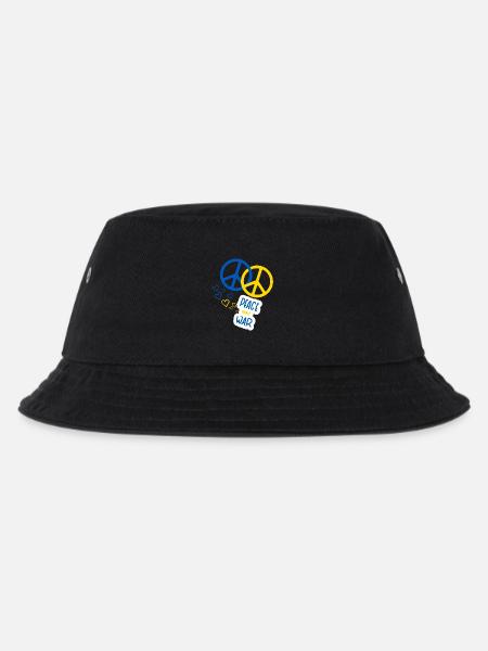 Frieden statt Krieg (Gelb & Blau) - Kinder Bucket Hat - Schwarz