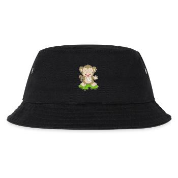 Affe Brief - Kinder Bucket Hat - Schwarz - Vorne