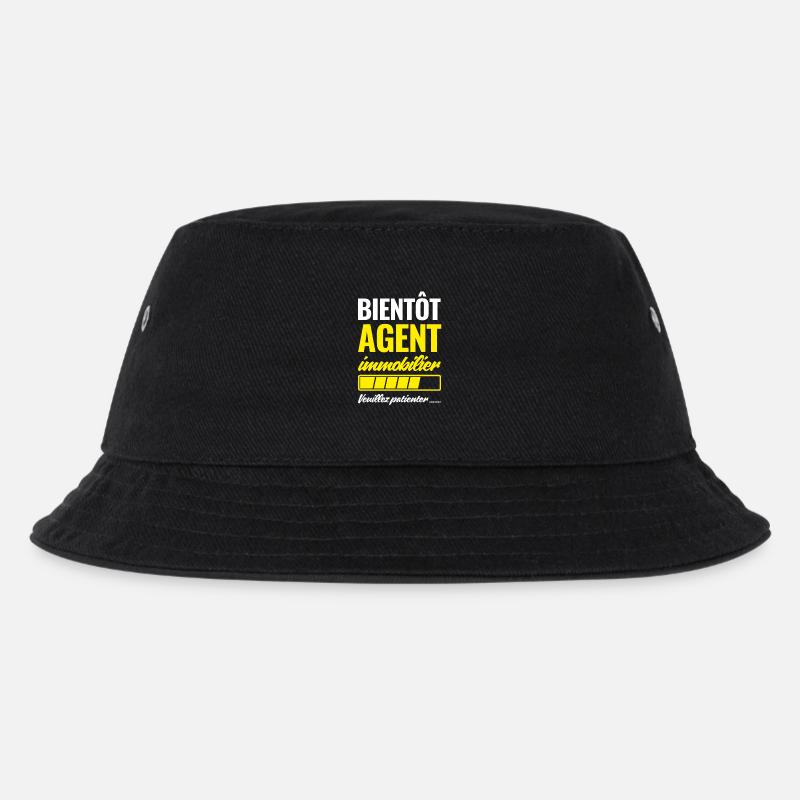 Soon Real Estate Agent please wait - Kids’ Bucket Hat - black