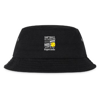 Softball Softball Papa - Kinder Bucket Hat - Schwarz - Vorne