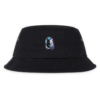Yin und Yang Fantasiekatze - Kinder Bucket Hat - Schwarz - Vorne