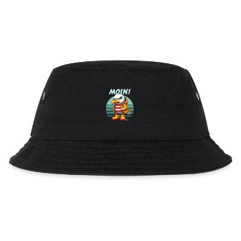 Hamburg Moin Seagull North German Funny Retro - Kids’ Bucket Hat - black - Front
