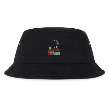 Zug Dampflokomotive Spruch Männer Frauen Kinder - Kinder Bucket Hat - Schwarz - Vorne