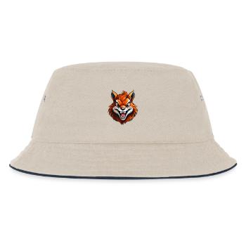 Wildes, wütendes Tier, streitbares, kämpferisches Eichhörnchen - Kinder Bucket Hat - Natur/Navy - Vorne