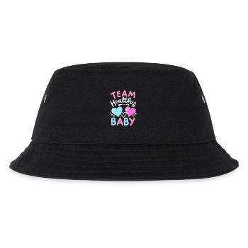 Team Gesund Baby-Geschlechts-Enthüllungsparty - Kinder Bucket Hat - Schwarz - Vorne