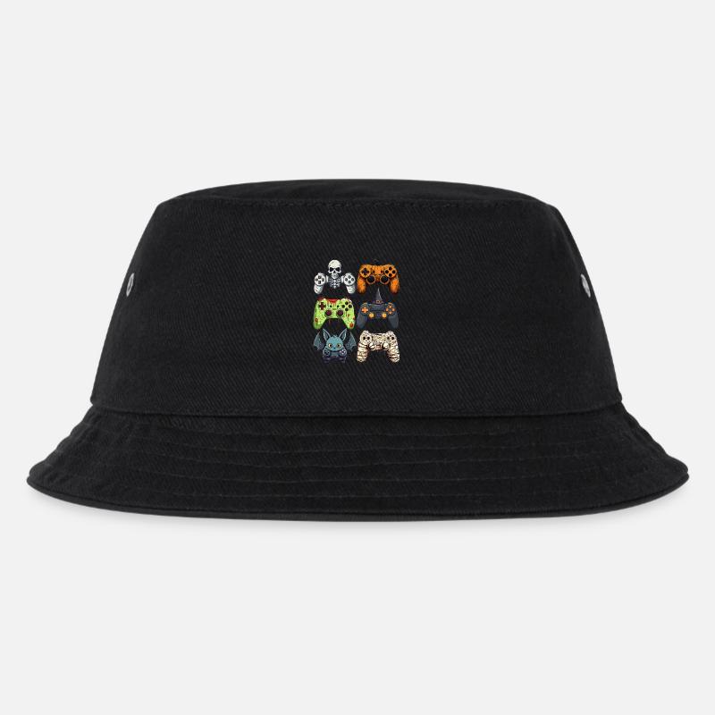 Halloween Gaming Controllers Witch Zombie Mummy - Kinder Bucket Hat - Schwarz