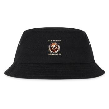 funny sloth with saying - Kids’ Bucket Hat - black - Front