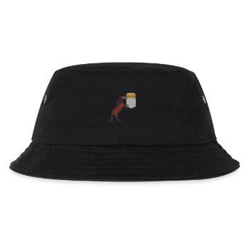 Pferd, das Nach Heu In Ihrer Falschen Tasche Greift Lustig - Kinder Bucket Hat - Schwarz - Vorne