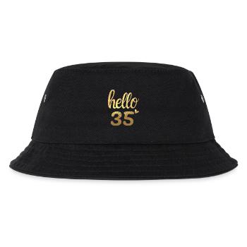 Hallo 35 gold - Kinder Bucket Hat - Schwarz - Vorne