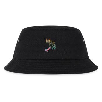 MILAN - Schöner Jungen Name mit Dinosaurier - Kinder Bucket Hat - Schwarz - Vorne
