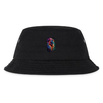 Mehrfarbiger geometrischer Löwe - Kinder Bucket Hat - Schwarz - Vorne