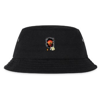 Natur Urlaub Ferien Zelt zelten Naturliebhaber - Kinder Bucket Hat - Schwarz - Vorne