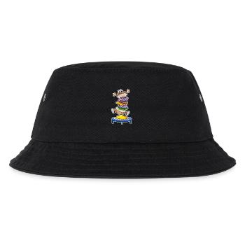 Trampolin Burger Fast Food - Kinder Bucket Hat - Schwarz - Vorne
