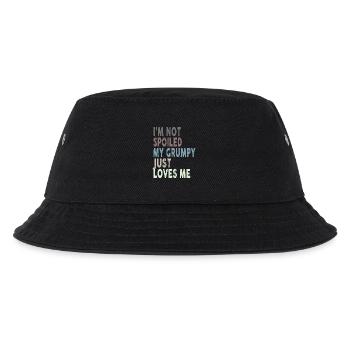 I'm Not Spoiled My Grumpy Just Loves Me Funny - Kinder Bucket Hat - Schwarz - Vorne