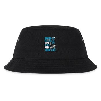 Triathlon-Anzug - Triathlet im Training - Kinder Bucket Hat - Schwarz - Vorne