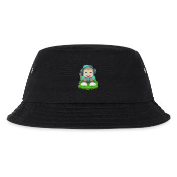 Affe Kopfhörer Musik - Kinder Bucket Hat - Schwarz - Vorne