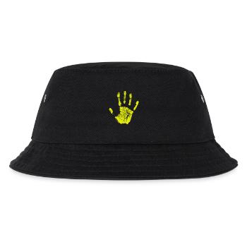 Handabdruck bemalte Identität Finger und Handfläche - Kinder Bucket Hat - Schwarz - Vorne