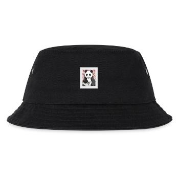 Asien Panda Pandabär Bär China Kirschblüte Kind - Kinder Bucket Hat - Schwarz - Vorne