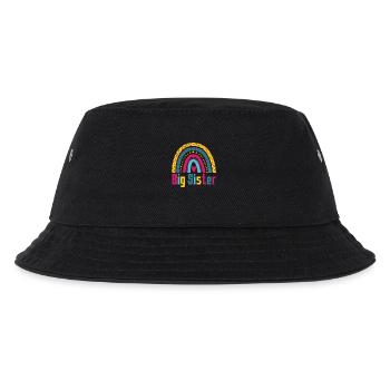 Grosse Schwester Regenbogen Big-sister-to-be - Kinder Bucket Hat - Schwarz - Vorne