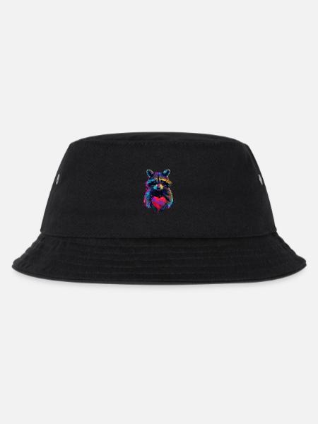 Waschbär - Kinder Bucket Hat - Schwarz