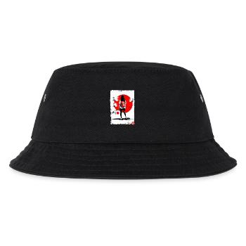 Japanese girl hiking on Mount Fuji - Kids’ Bucket Hat - black - Front