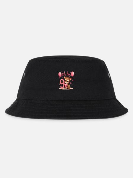 Süßes Reh Ich bin 9 Kinder 9. Geburtstag Mädchen - Kinder Bucket Hat - Schwarz