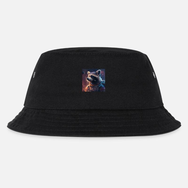 Waschbär - Kinder Bucket Hat - Schwarz