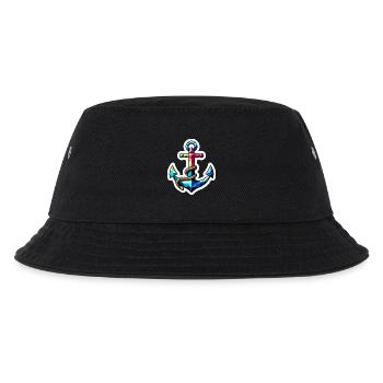 Anker mit Knoten Polygon bunt - Kinder Bucket Hat - Schwarz - Vorne