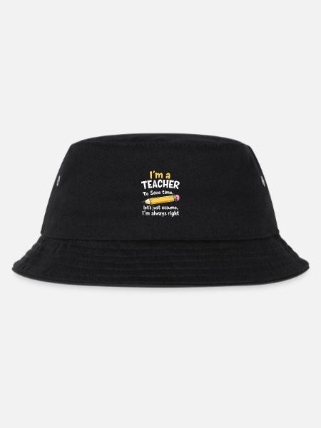Witziger Lehrer Spruch - Lehrer hat immer recht - Kinder Bucket Hat - Schwarz