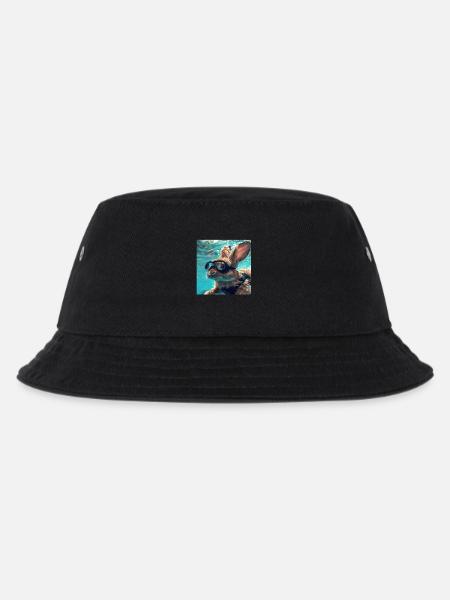 Kaninchen - Kinder Bucket Hat - Schwarz