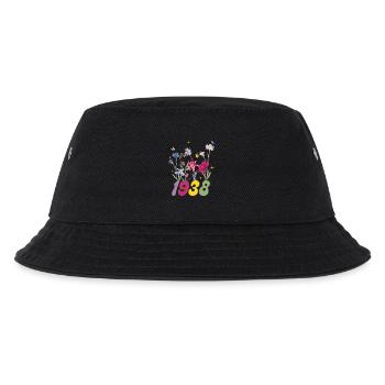 Geburtsjahr 1938 Wildblumen - Kinder Bucket Hat - Schwarz - Vorne